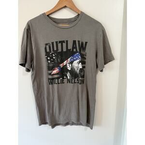 Wrangler Men’s Size M Gray T-shirt w/ Outlaw Willie Nelson Graphic Print
